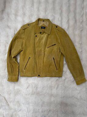 Vintage 1980's Christine Gerard Suede Jacket Size Small Yellowish Color